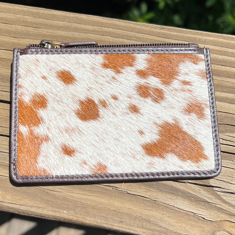 Myra Cow Hide and Leather Card Holder/Wallet